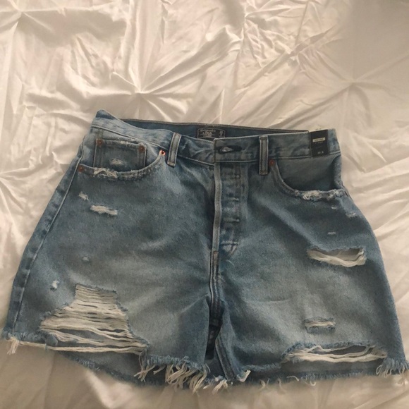medium length denim shorts